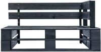 vidaXL Outdoor-Eckbank Paletten Holz Schwarz