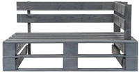 vidaXL Outdoor-Eckbank Paletten Holz Grau