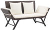 vidaXL Garden Bench With Cushions Brown Resin 176 cm
