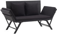 Vidaxl Gartenbank Mit Auflagen 176 Cm Schwarz Poly Rattan