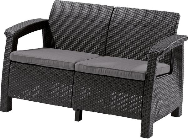 Allibert CORFU LOVE SEAT 2-Sitzer Sofa 128x70x79cm graphit/grau