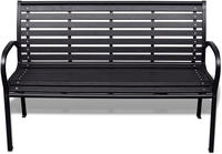 vidaXL Gartenbank 125 cm Stahl und WPC Schwarz
