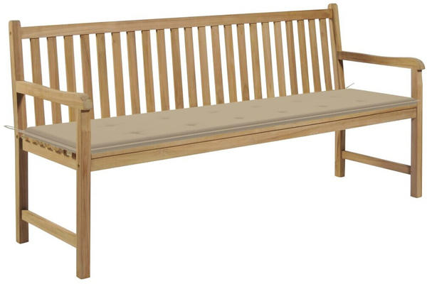 vidaXL Garden bench 175 cm with cushion beige