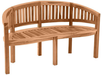 Möbilia Gartensitzbank in Bananenform 150cm Teak natur (11020015)