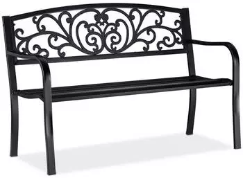 Relaxdays Gartenbank Metall Ornamente