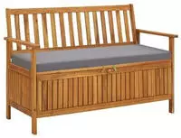 vidaXL Gartenbank mit Stauraum 120 cm Massivholz Akazie