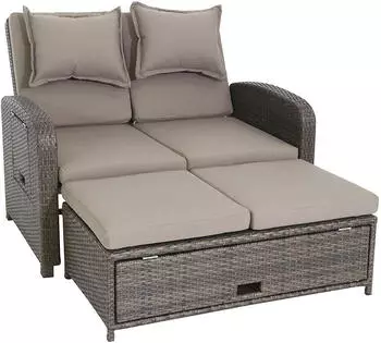 Greemotion Bahia Loungesofa 2-Sitzer grau/braun bicolor/sand (123434)