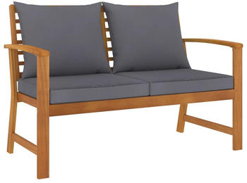 vidaXL Garden Bench with Cushion Grey Acacia 120cm