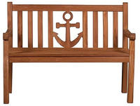 Devries ""woodie"" Gartenbank Ankerplatz 120 Teakholz Mit Anker Gravur 120x60x89 Cm