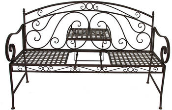 Gravidus Metall-Gartenbank mit hochklappbarem Tisch Schmiedeeisen (g-8803)