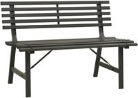 vidaXL Gartenbank 110 cm Stahl Schwarz