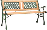 vidaXL Gartenbank 122 cm Gusseisen und Massivholz Tanne