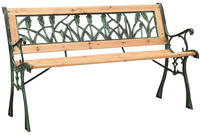 vidaXL Gartenbank 122 cm Gusseisen und Massivholz Tanne