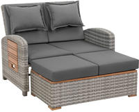 greemotion Rattan-Lounge Bahia Style 3-in-1 mit Teilen aus Teak, Gartensofa mit