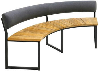 Zebra Onyx Viertel-Bank 3-Sitzer (Aluminum-OldTeak)