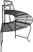 vidaXL Baumbank Halbrund &Oslash;159 cm Schwarz Stahl