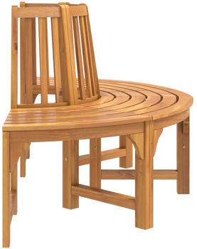 vidaXL Baumbank Halbrund Ø160cm Massivholz Eukalyptus