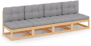 vidaXL 4-Sitzer-Gartensofa grau (3076389)