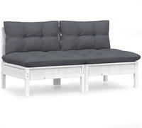 vidaXL 2-Sitzer-Gartensofa mit Anthrazit Kissen Massivholz Kiefer