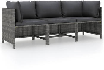 vidaXL 3-Sitzer-Gartensofa grau / anthrazit (313499)