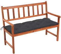 vidaXL Gartenbank mit Auflage 120 cm Massivholz Akazie