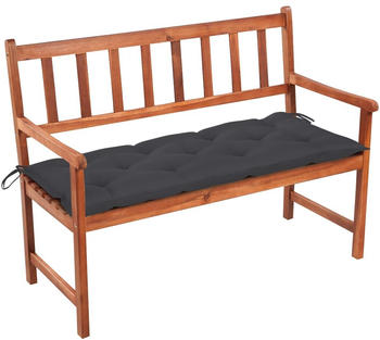 vidaXL Gartenbank mit Auflage 120 cm Massivholz Akazie anthrazit