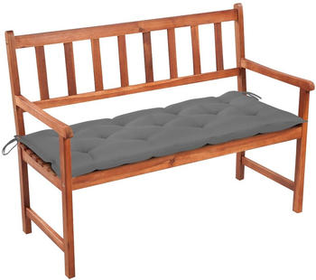 vidaXL Gartenbank mit Auflage 120 cm Massivholz Akazie grau