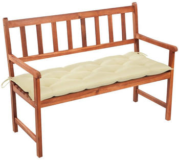 vidaXL Gartenbank mit Auflage 120 cm Massivholz Akazie creme