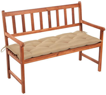 vidaXL Gartenbank mit Auflage 120 cm Massivholz Akazie beige
