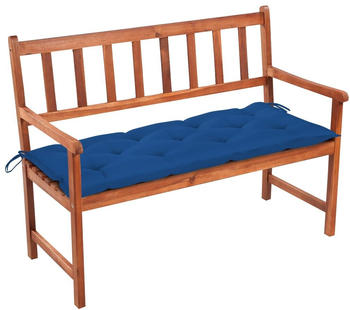 vidaXL Gartenbank mit Auflage 120 cm Massivholz Akazie blau