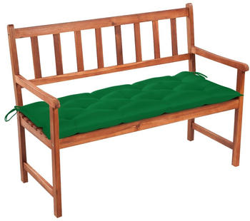 vidaXL Gartenbank mit Auflage 120 cm Massivholz Akazie gr&uuml;n