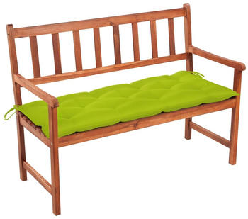vidaXL Gartenbank mit Auflage 120 cm Massivholz Akazie hellgr&uuml;n