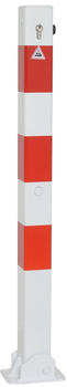 Schake Absperrpfosten umlegbar 70 x 70 mm verzinkt PZ rot/weiß