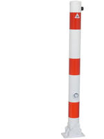Absperrpfosten rot/wei&szlig; H900xD76 mm umlegbar mit Dreikantverschluss zum...