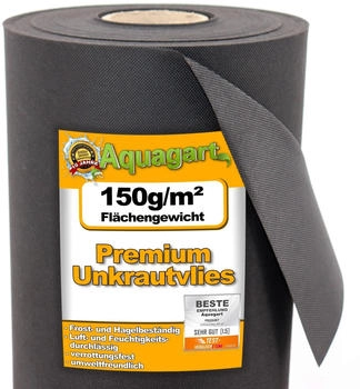 Aquagart Gartenvlies Mulchvlies 150g/m² 2m Breite 24m²