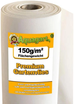 Aquagart Gartenvlies Mulchvlies 150g/m² 2m Breite 35m² weiß