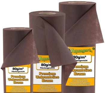 Aquagart Gartenvlies Mulchvlies 80g/m² 1,6m Breite 40m² braun