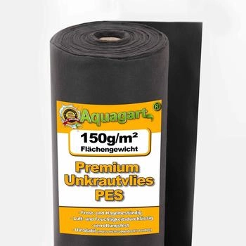 Aquagart Gartenvlies Bodengewebe 150g/m² 1m Breite 200m² PES