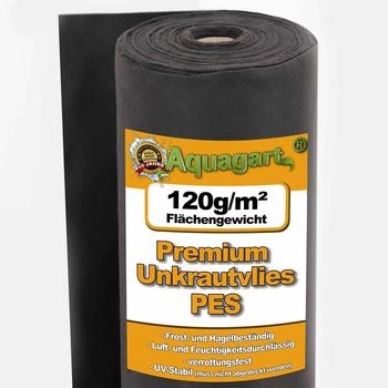 Aquagart Gartenvlies Bodengewebe Geotexil 120g/m² 1m Breite 50m²