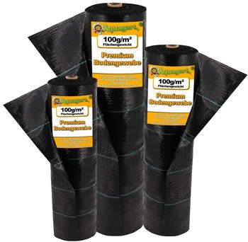 Aquagart Bodengewebe Mulchfolie 100g/m² 1,65m Breite 56m² schwarz