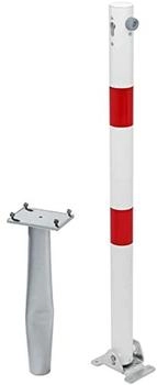 Alberts Absperrpfosten Klappy-Bo umlegbar, zum Einbetonieren, Profilzylinderschloss, weiß, Ø 60 mm (780876)