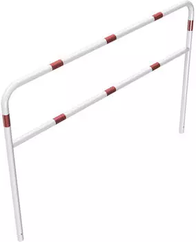 Schake Rohrbügel mit Querholm Stahl Ø48mm 2000x1400mm Weiß-Rot Einbetonieren (448_34B)