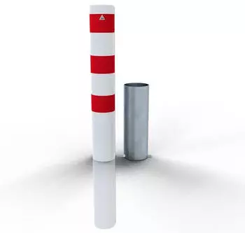 Schake Stahlrohrpoller herausnehmbar, verzinkt, wei&szlig;/rot reflektierend, &Oslash;152mm, 1500mm (40151HB)