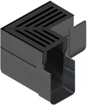 ACO Slimline Eckelement mit Eckrost Aluminium schwarz eloxiert (3007943)