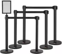 VEVOR Personenleitsystem Absperrband Absperrst&auml;nder 6-teilig, 2 m x 48 mm...