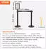 VEVOR Personenleitsystem Absperrpfosten 6-teilig, Einziehbares Band 2m x 48mm, Schwarz (2MIHGHD1CPJD-6)