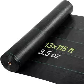 VEVOR Unkrautvlies 4x35,1m 100g/m&sup2; Polypropylen, Schwarz (13x115FT100)