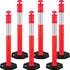 VEVOR Leitpfosten 114cm mit Reflektorstreifen, rot, 6er-Set