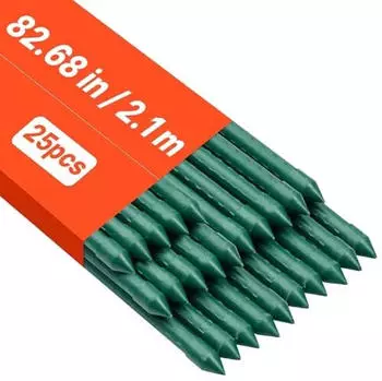 VEVOR Pflanzstäbe ⌀11x2100mm Kunststoffbeschichtetes Metall, 25er-Pack (CSP11-2100-25)