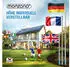 Monzana Teleskop-Fahnenmast 6,5m Aluminium mit Seilzug & Bodenhülse inkl. Italien Flagge (996876)